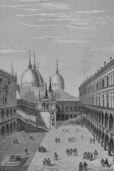 Courtyard of the Doge's Palace in Venice, 1878. Creator: Albert Racinet