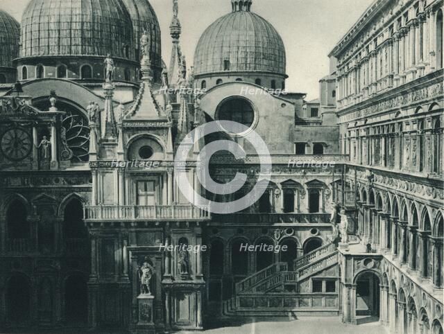 Courtyard of the Doge's Palace, Venice, Italy, 1927. Artist: Eugen Poppel.