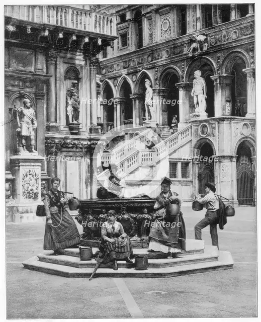 Courtyard of the Ducal Palace, Venice, late 19th century.Artist: John L Stoddard