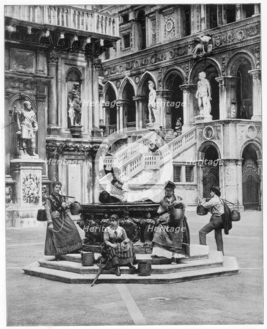 Courtyard of the Ducal Palace, Venice, late 19th century.Artist: John L Stoddard
