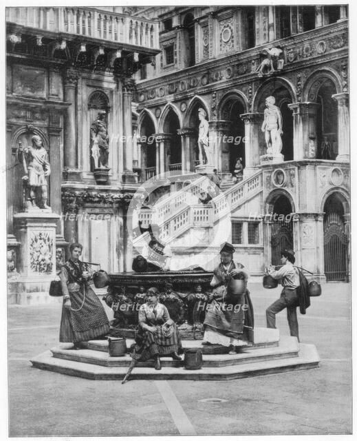 Courtyard of the Ducal Palace, Venice, late 19th century.Artist: John L Stoddard