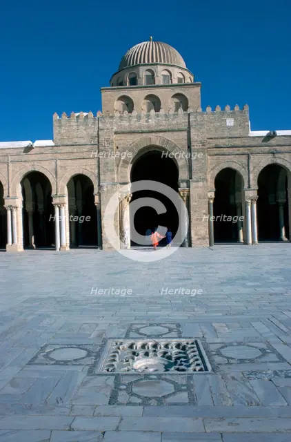 Courtyard of the Great Mosque in Kairoun, 7th century. Artist: Unknown