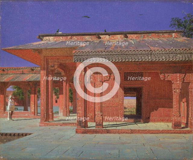 Courtyard of the Harem in the Fatehpur Sikri Imperial Palace, 1874-1876. Artist: Vereshchagin, Vasili Vasilyevich (1842-1904)