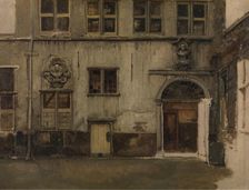 Courtyard of the house of Christoffel Plantin, c1860s. Creator: Jan August Hendrik Leys