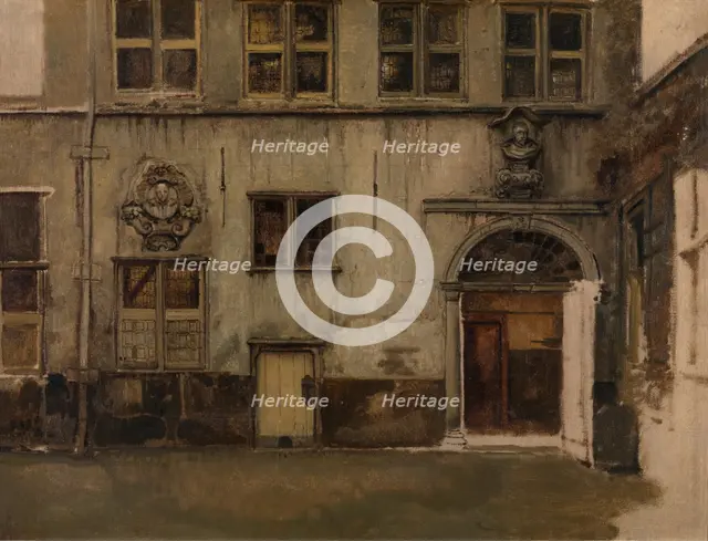 Courtyard of the house of Christoffel Plantin, c1860s. Creator: Jan August Hendrik Leys.