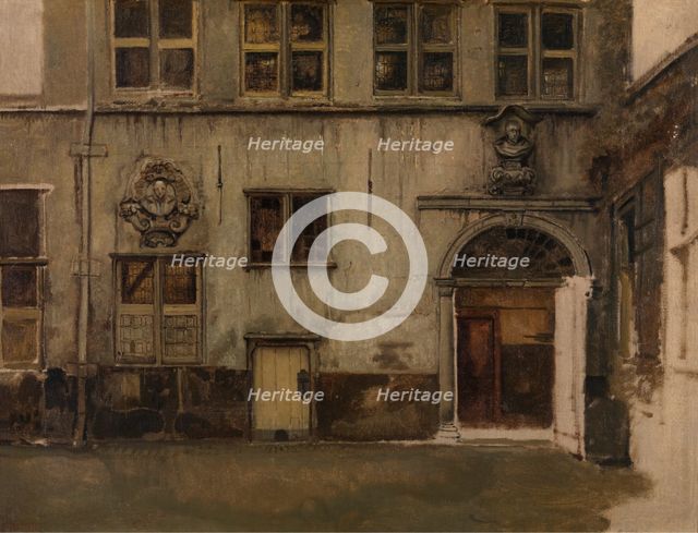 Courtyard of the house of Christoffel Plantin, c1860s. Creator: Jan August Hendrik Leys.