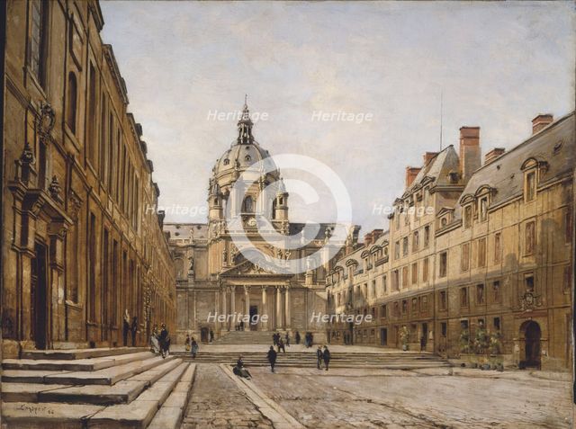 Courtyard of the old Sorbonne, 1886. Creator: Emmanuel Lansyer.