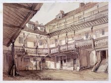 Courtyard of the Oxford Arms Inn, Warwick Lane, London, 1851