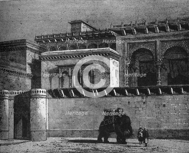 'Courtyard of the Palace of Govindghur', c1891. Creator: James Grant.