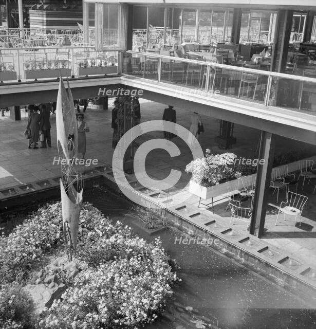 Courtyard of the Regatta Restaurant, Festival of Britain site, South Bank, Lambeth, London, 1951. Artist: Unknown.