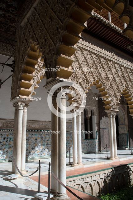 Courtyard of the Royal Alcazar of Seville, the royal palace prevously a citadel, Spain, 2023. Creator: Ethel Davies.