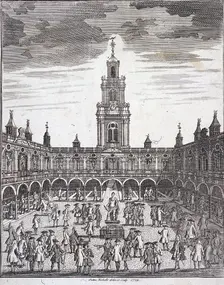 Courtyard of the Royal Exchange (2nd) London, 1729. Artist: Sutton Nicholls