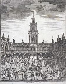 Courtyard of the Royal Exchange (2nd) London, 1729. Artist: Sutton Nicholls