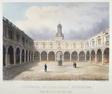 Courtyard of the Royal Exchange, City of London, 1838. Artist: Charles Bigot