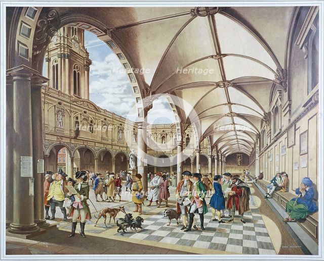Courtyard of the Royal Exchange, London, 1960. Artist: Anon