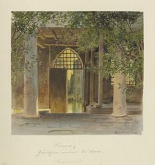 Courtyard at the Ca d'Oro in Venice, 1851. Creator: Carl Theodor Reiffenstein