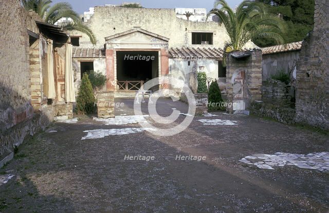 Courtyard at the Roman Villa, the House of the Stags, Herculaneum, Italy. Artist: Unknown