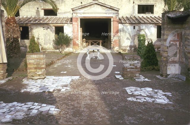 Courtyard at the Roman Villa, the House of the Stags, Herculaneum, Italy. Artist: Unknown