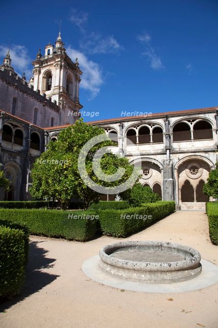 Courtyard and view of the Cloister of King Dinis, Monastery of Alcobaca, Alcobaca, Portugal, 2009. Artist: Samuel Magal