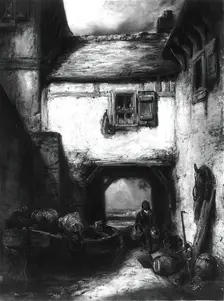 Courtyard, c. 1855. Creator: Alexandre Gabriel Decamps