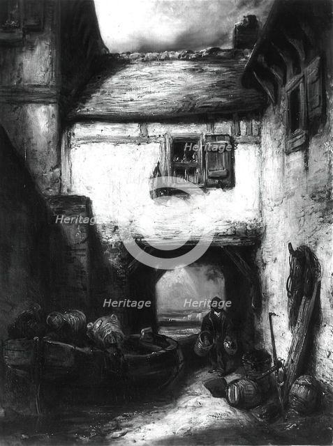 Courtyard, c. 1855. Creator: Alexandre Gabriel Decamps.
