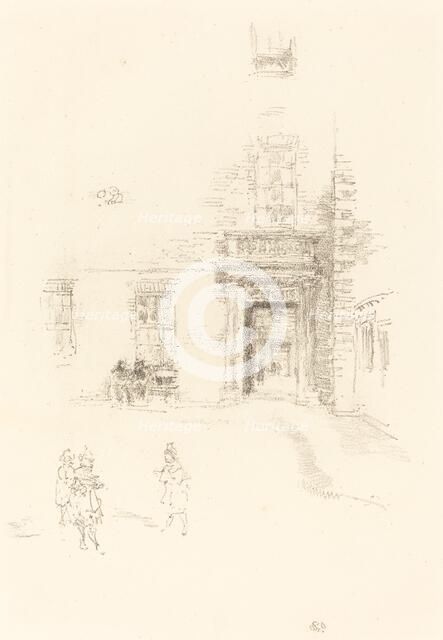 Courtyard, Chelsea Hospital, 1888. Creator: James Abbott McNeill Whistler.