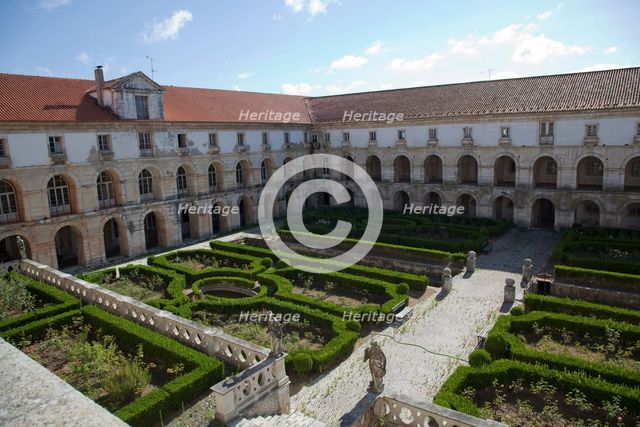 Courtyard garden, Monastery of Alcobaca, Alcobaca, Portugal, 2009.  Creator: Samuel Magal.