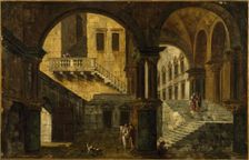 Courtyard in a Renaissance House, c18th century. Creator: Michele Marieschi