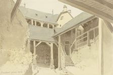 Courtyard in Braubach, 1856. Creator: Carl Theodor Reiffenstein