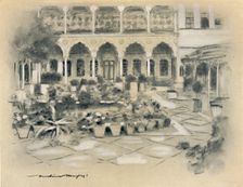 Courtyard in Damascus 1903. Artist: Mortimer L Menpes