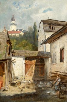 Courtyard in Kremnica, before 1890. Creator: Vojtech Angyal