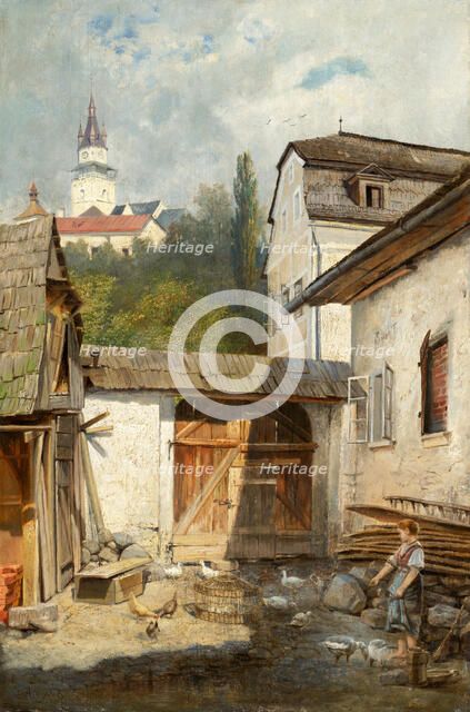 Courtyard in Kremnica, before 1890. Creator: Vojtech Angyal.