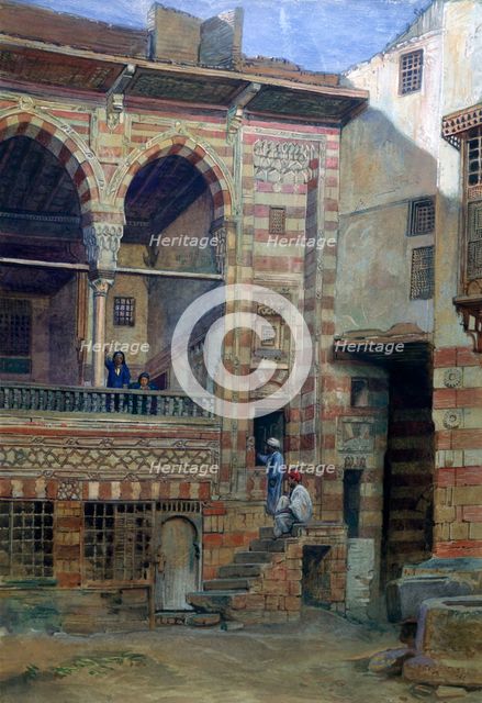 'Courtyard in the House of Sheikh Sadat, Cairo', 1873. Artist: Frank Dillon