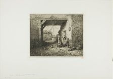 Courtyard Interior, 1849. Creator: Charles Emile Jacque
