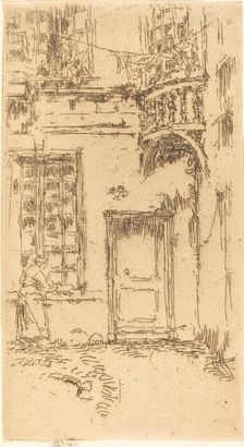 Courtyard, Rue P.L. Courier, 1888. Creator: James Abbott McNeill Whistler