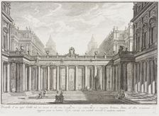 Courtyard Surrounded by Porticoes, c1743. Creator: Giovanni Battista Piranesi