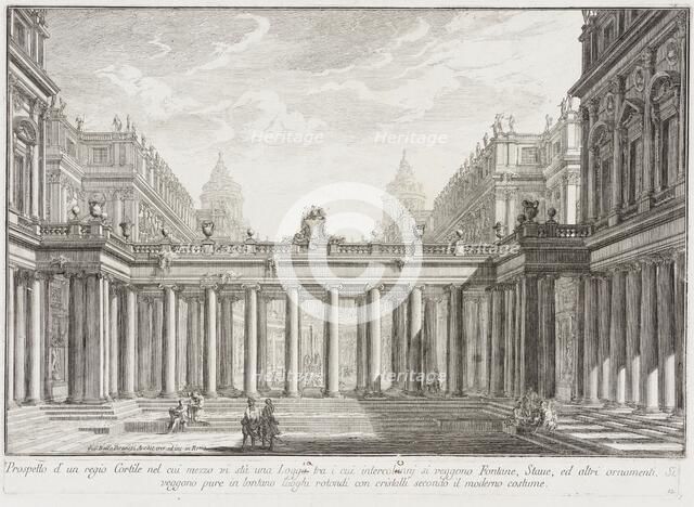 Courtyard Surrounded by Porticoes, c1743. Creator: Giovanni Battista Piranesi.