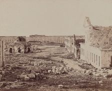 Courtyard with Domed Building in Ruins, 1855-1856. Creator: James Robertson