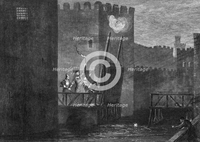 Courtenay's escape from the Tower, 1840. Artist: George Cruikshank