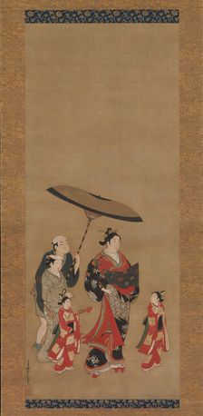 Courtesan on Parade, late 1730s-early 1740s. Creator: Miyagawa Issho