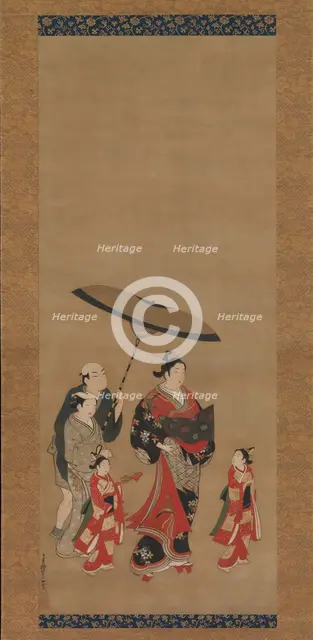 Courtesan on Parade, late 1730s-early 1740s. Creator: Miyagawa Issho.