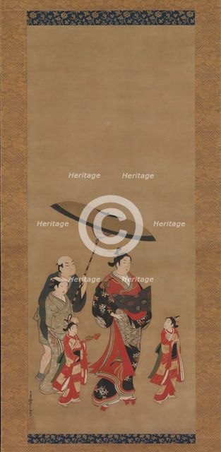 Courtesan on Parade, late 1730s-early 1740s. Creator: Miyagawa Issho.