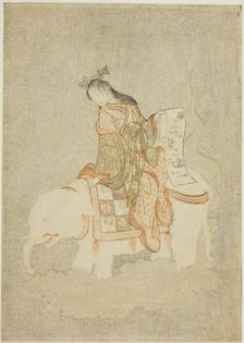 Courtesan on White Elephant, 1765. Creator: Suzuki Harunobu