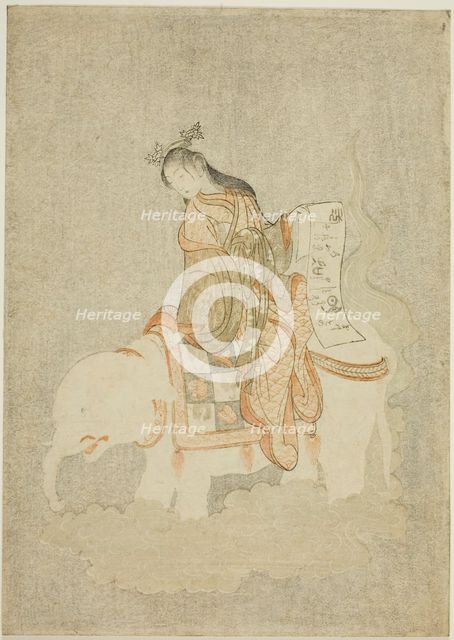 Courtesan on White Elephant, 1765. Creator: Suzuki Harunobu.