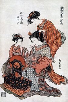 Courtesan at Her Toilet 19th century.Artist: Koriusai