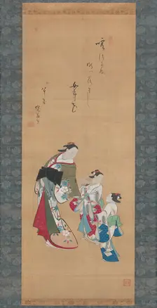 Courtesan and Two Attendants, 1700/10. Creator: Torii Kiyonobu I