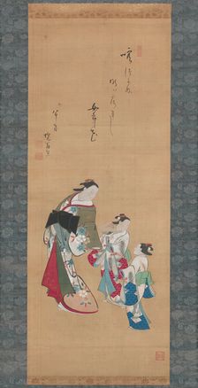 Courtesan and Two Attendants, 1700/10. Creator: Torii Kiyonobu I