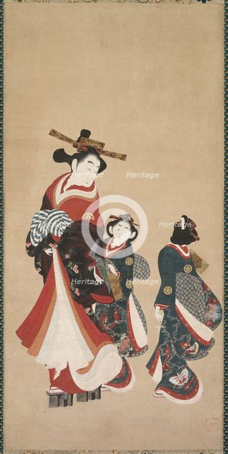 Courtesan and Attendants, c. 1748-1751. Creator: Engetsudo (Japanese), attributed to.
