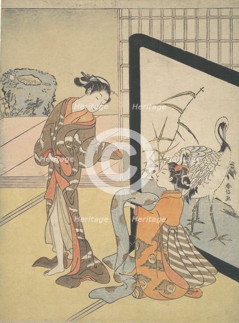 Courtesan and Shinzo, 1725-1770., 1725-1770. Creator: Suzuki Harunobu.