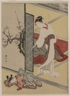 Courtesan and Sleeping Attendant, late 1760s. Creator: Suzuki Harunobu (Japanese, 1724-1770)